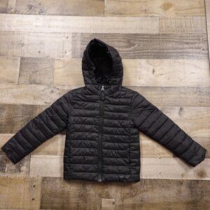 Lands’ End ThermoPlume Packable Hooded Jacket – Black – XS (4–5) Unisex